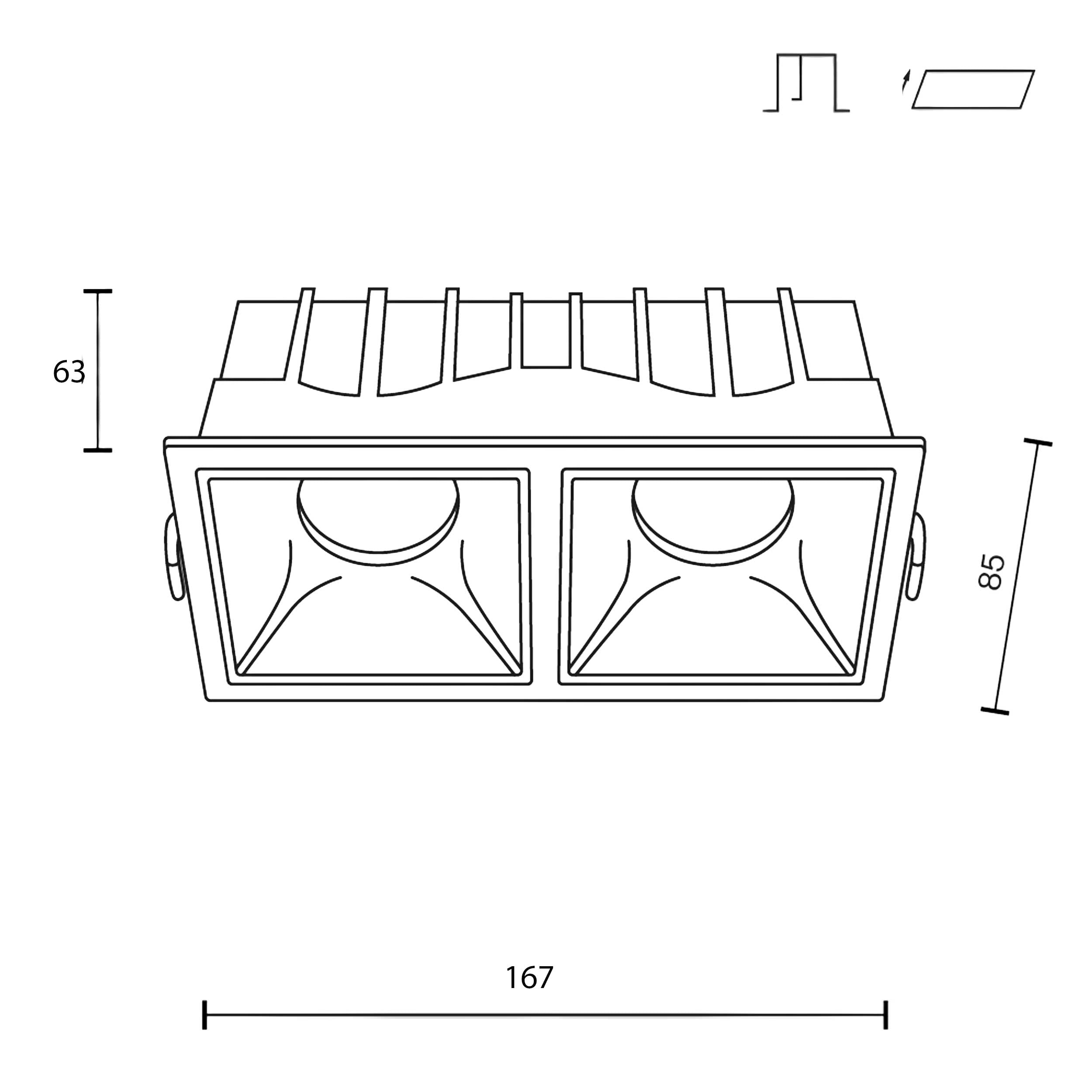 Maytoni downlight Alfa LED 15W 36° vgradna kvadratna svetilka, bela