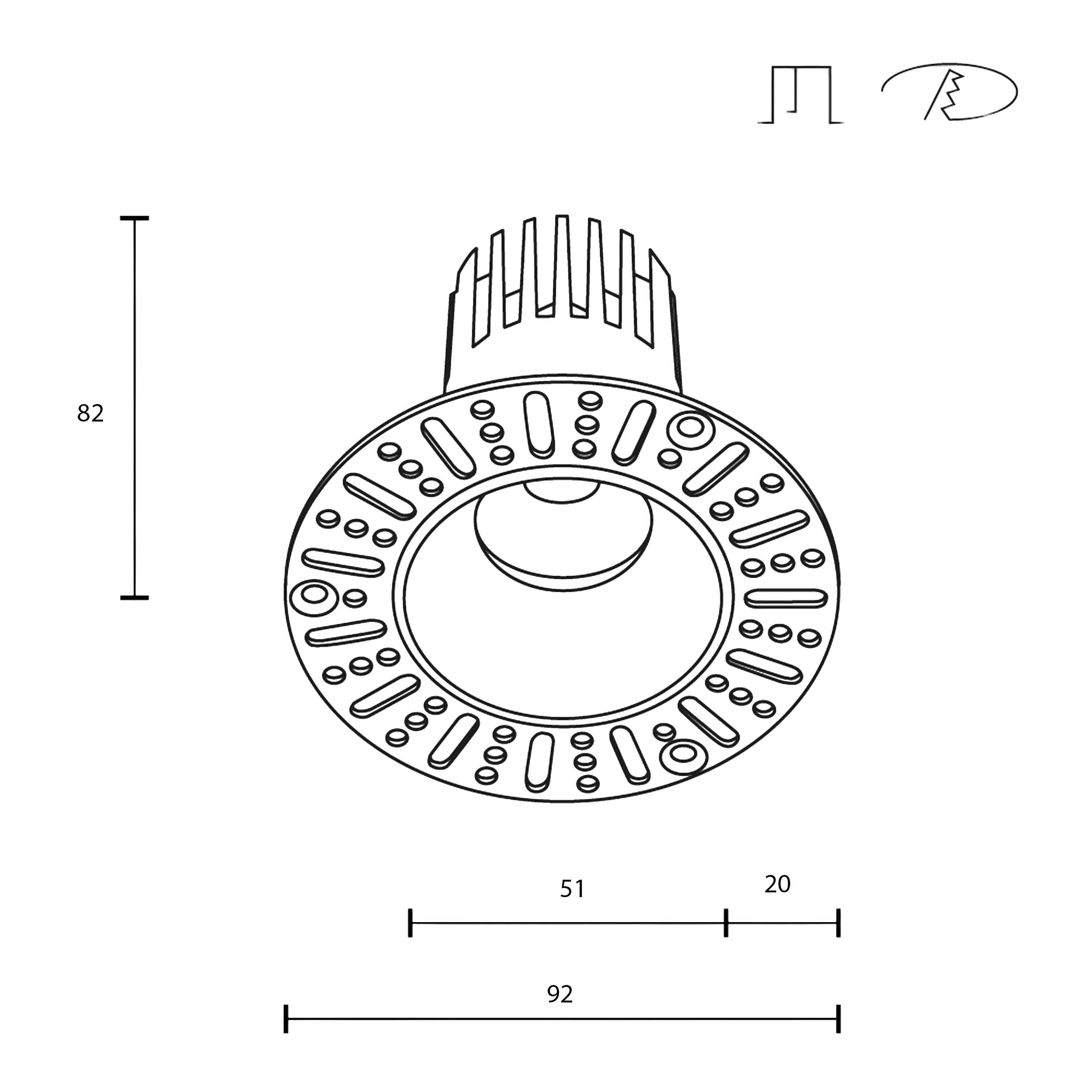 Maytoni downlight Dip LED 50° vgradna okrogla svetilka, bela