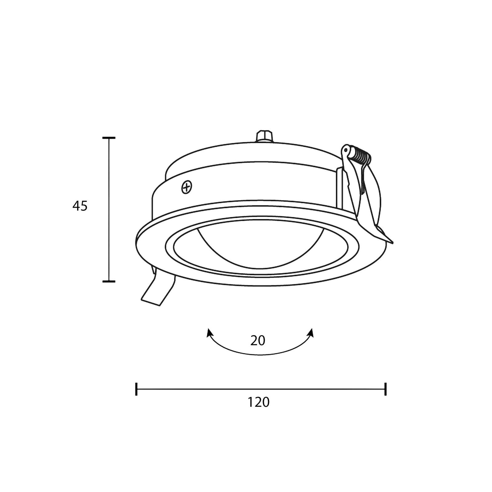 Maytoni downlight Lens LED 3000K 12W 70° vgradna okrogla svetilka