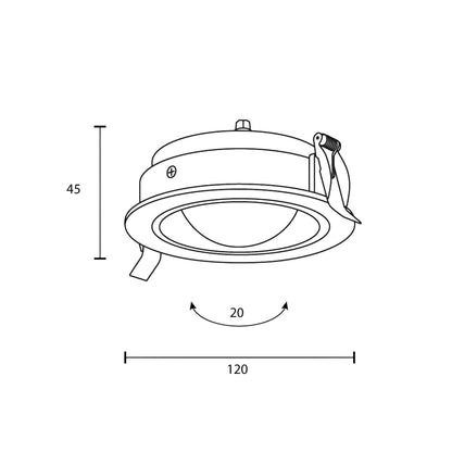 Maytoni downlight Lens LED 3000K 12W 70° vgradna okrogla svetilka