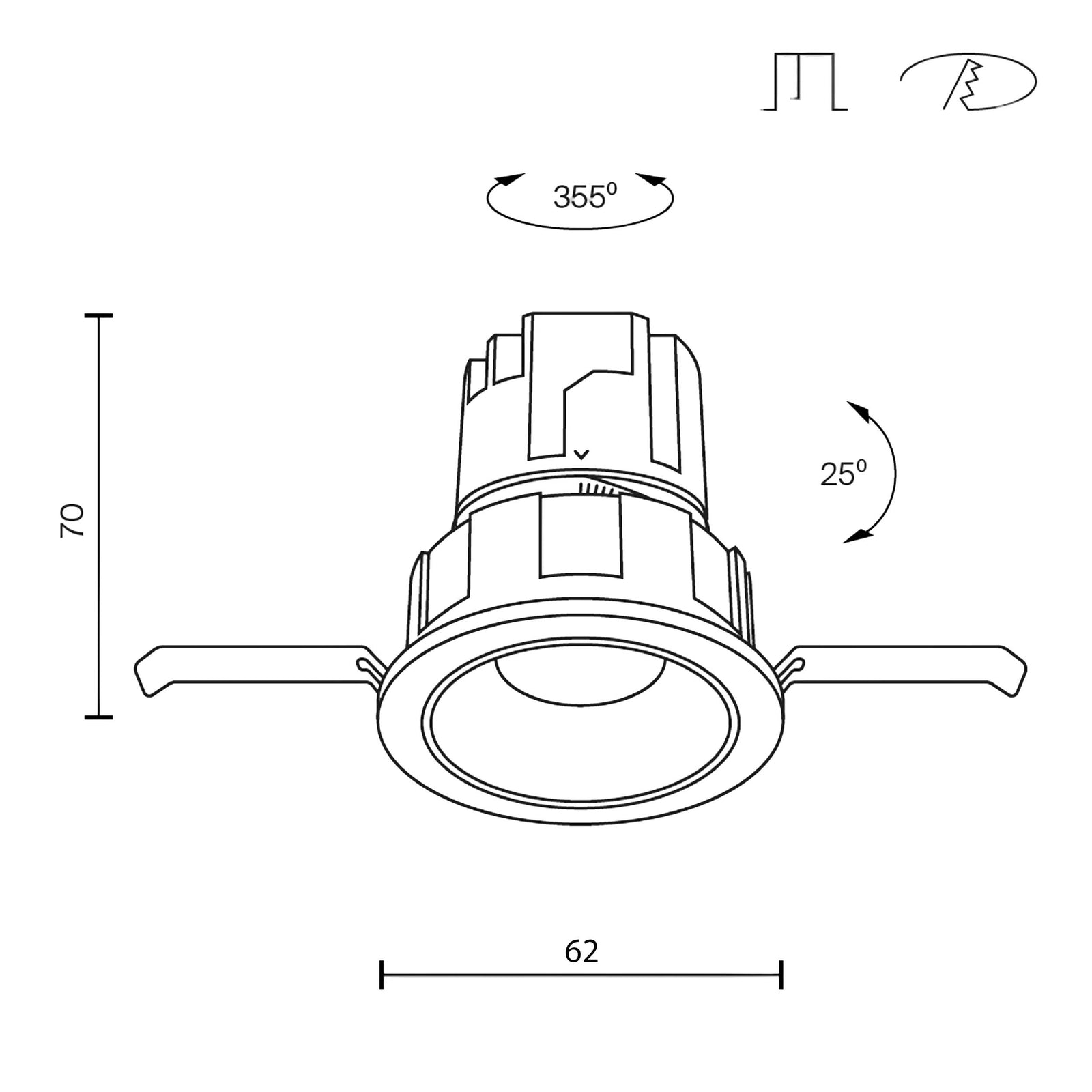 Maytoni downlight Wise LED 36° vgradna okrogla svetilka