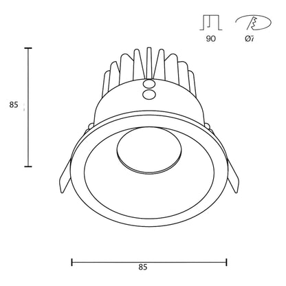 Maytoni downlight Zoom LED 60° vgradna okrogla svetilka, bela