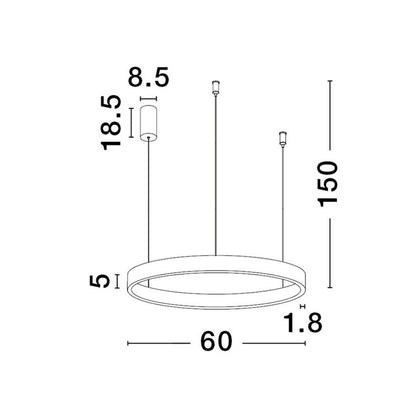 Nova Luce Elowen LED viseča okrogla svetilka