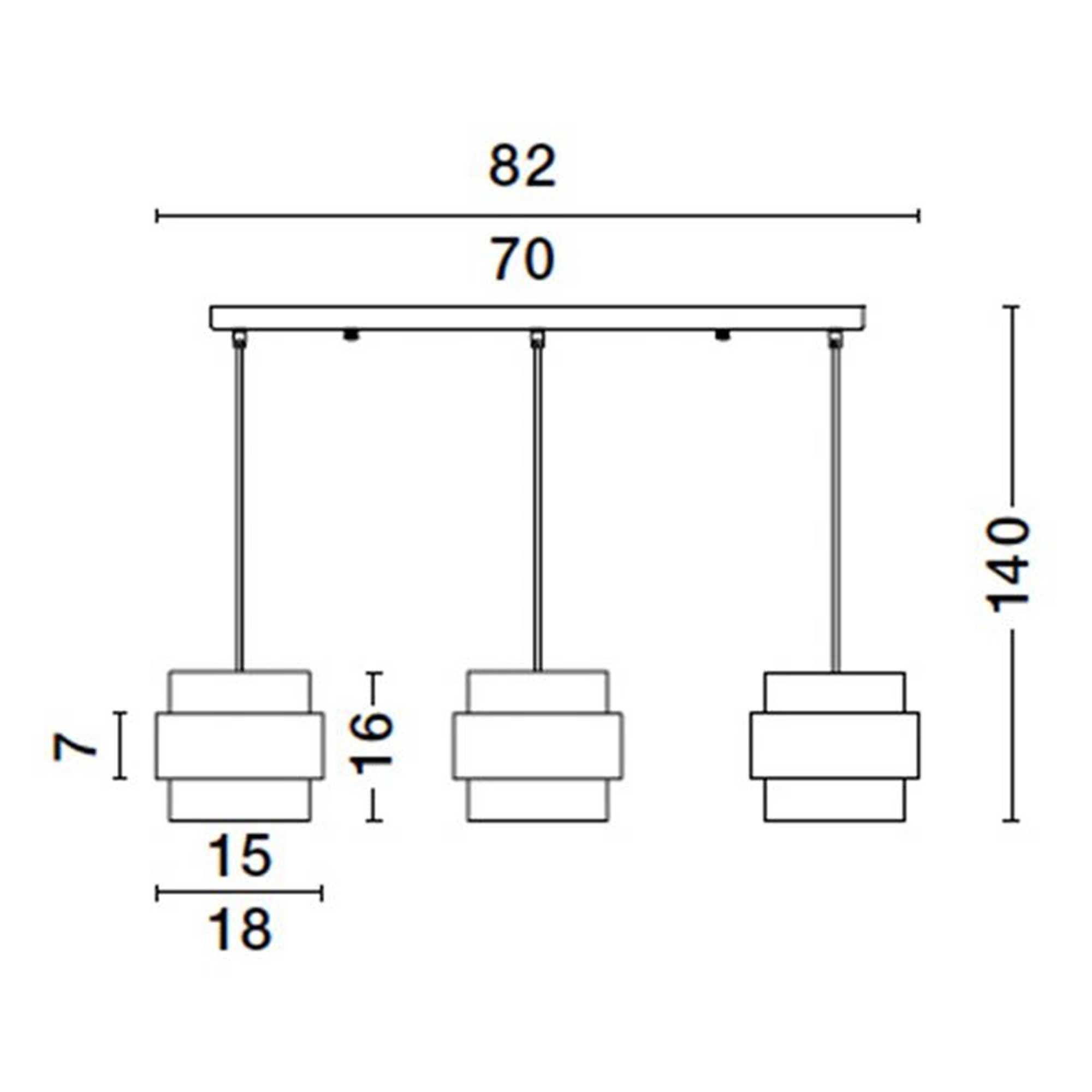 Nova Luce Sianna E27 skleněné závěsné svítidlo podélné