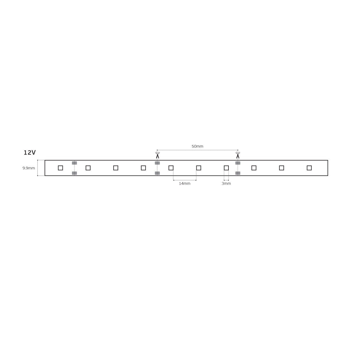 LED trak 12 V CRI80 IP20 6000 K (5 m)