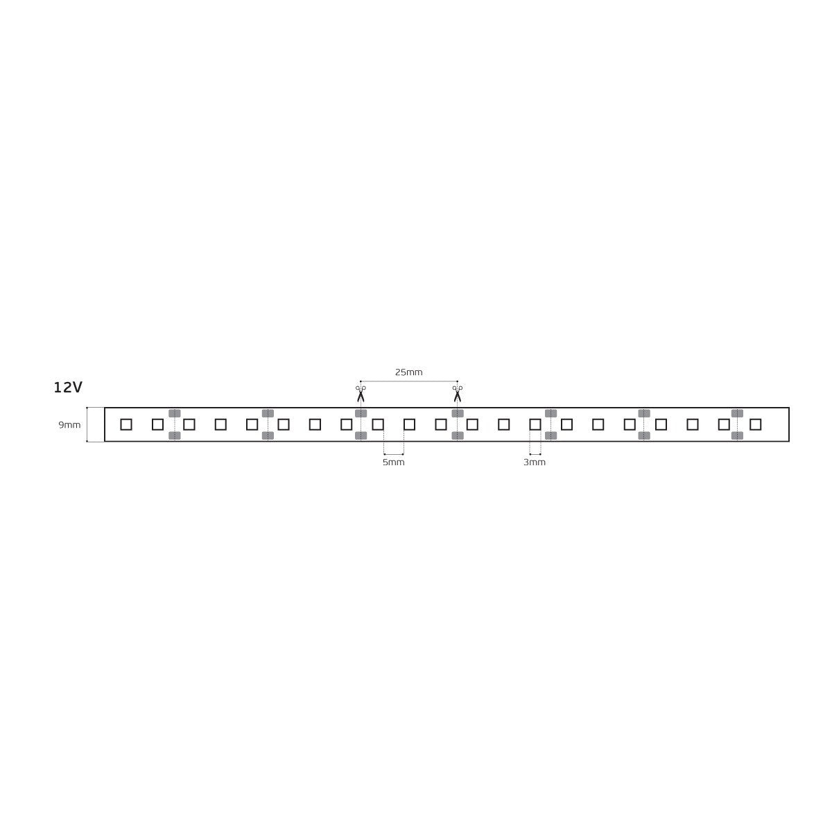 LED trak 12 V CRI80 IP20 6000 K (5 m)