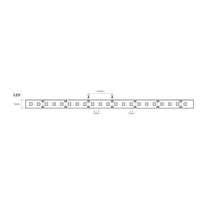 LED trak 12 V CRI80 IP20 6000 K (5 m)