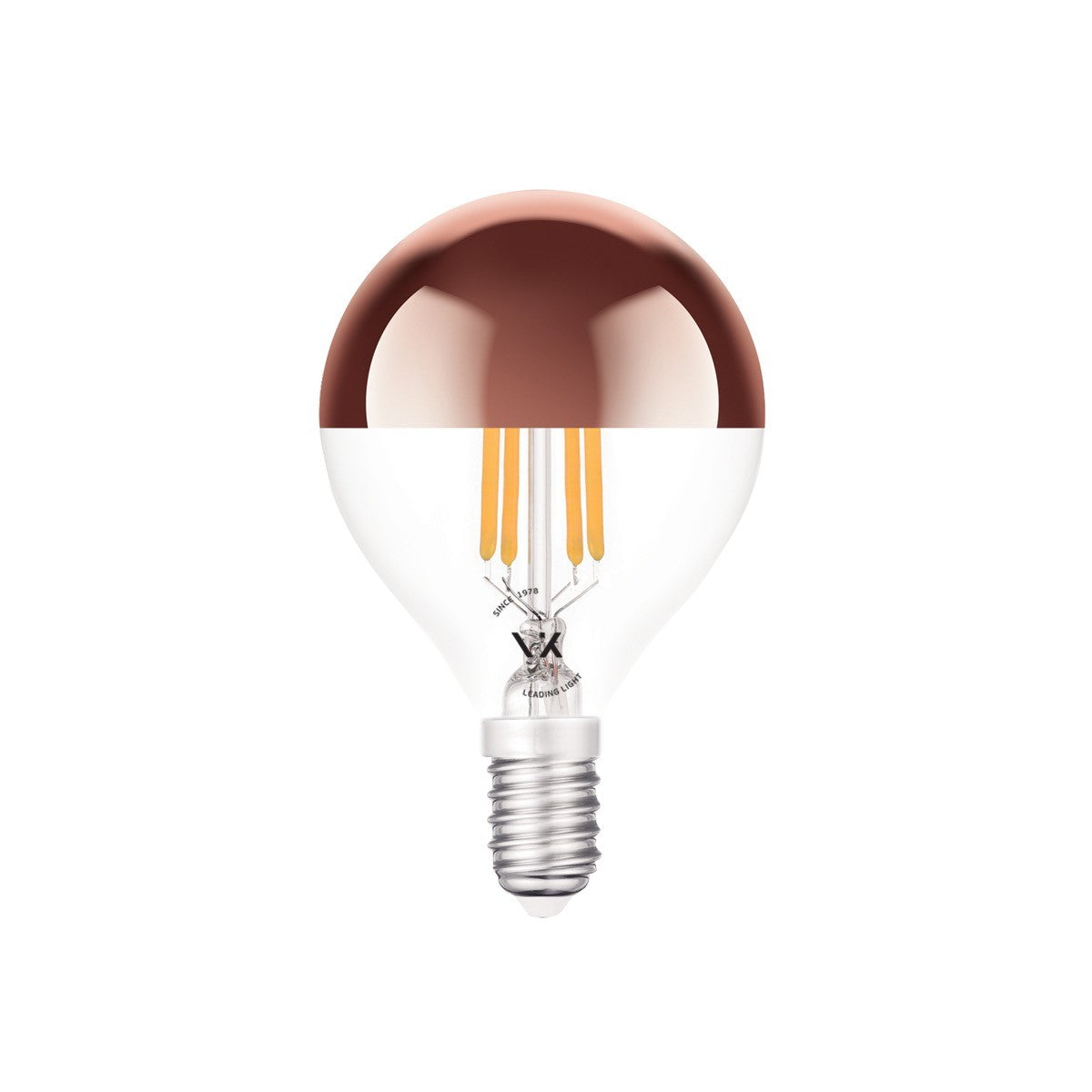 LED žarnica VK Light Mini Globe Filament Pink Copper E14 2700K 4,5 W, z možnostjo zatemnitve