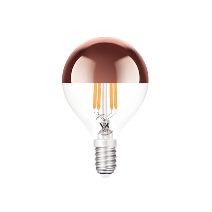 LED žarnica VK Light Mini Globe Filament Pink Copper E14 2700K 4,5 W, z možnostjo zatemnitve