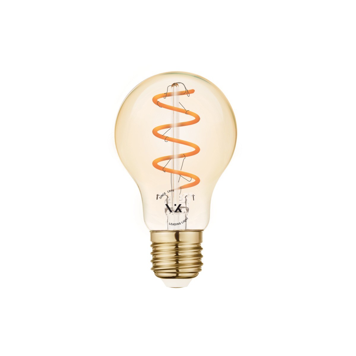 LED žarnica VK Light Spiral Filament Amber A60 E27 2200K 4,5 W, z možnostjo zatemnitve