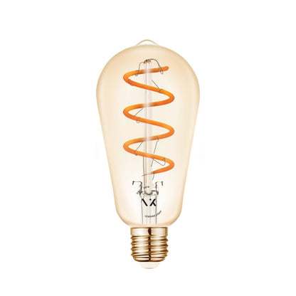 LED žarnica VK Light Spiral Filament Amber ST64 E27 2200K 4,5 W, z možnostjo zatemnitve