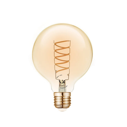 LED žarnica VK Light Spiral Filament Amber-G80 E27 2200K 4,5 W, z možnostjo zatemnitve
