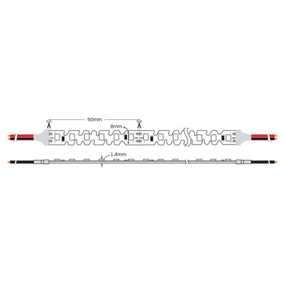 LED trak za stransko osvetlitev S-Type 24V CRI90 IP20 2700K (5 m)