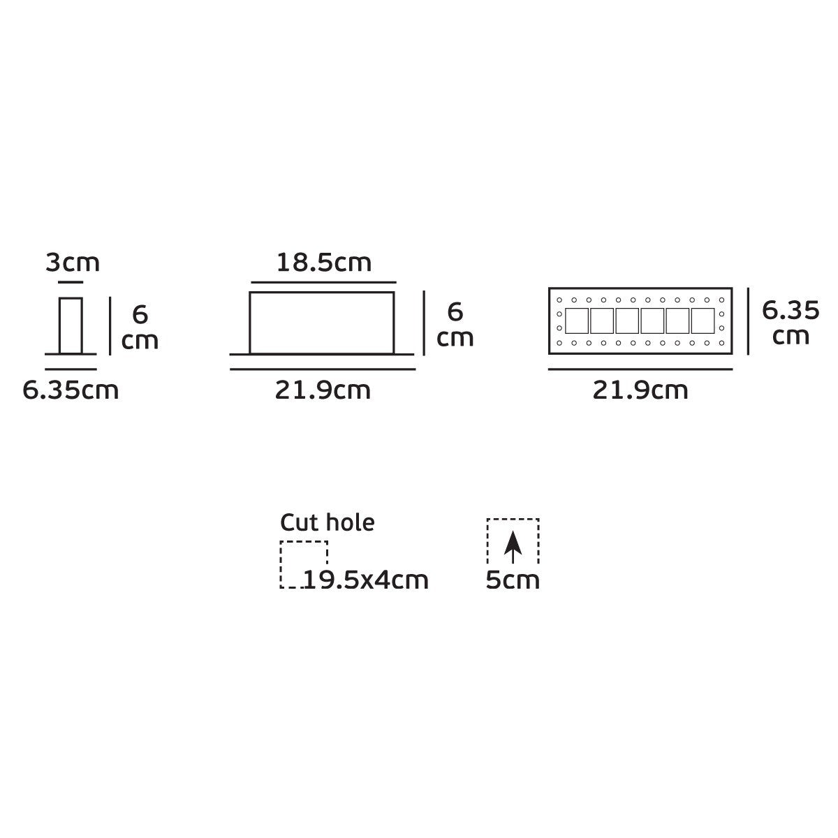 VK Light Bloc Mini Tubus LED nastavljiva vgradna svetilka