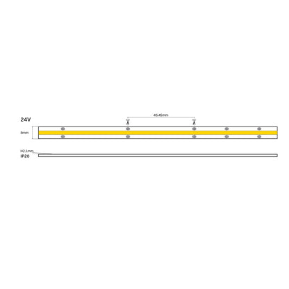 LED trak COB 24 V CRI90 IP20 3000 K/4000 K z možnostjo zatemnitve (5 m)