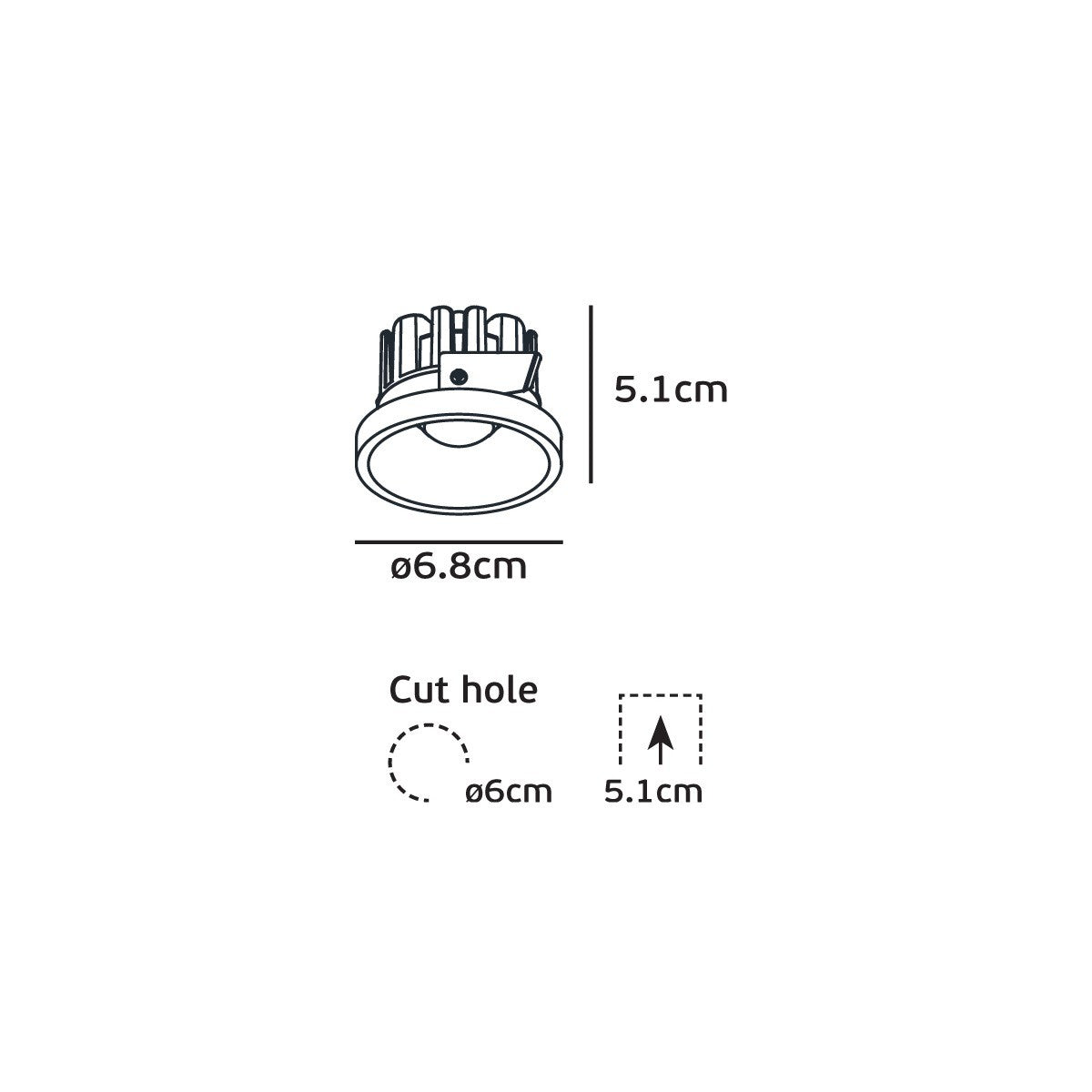 VK Light Poc LED vgradna svetilka IP44