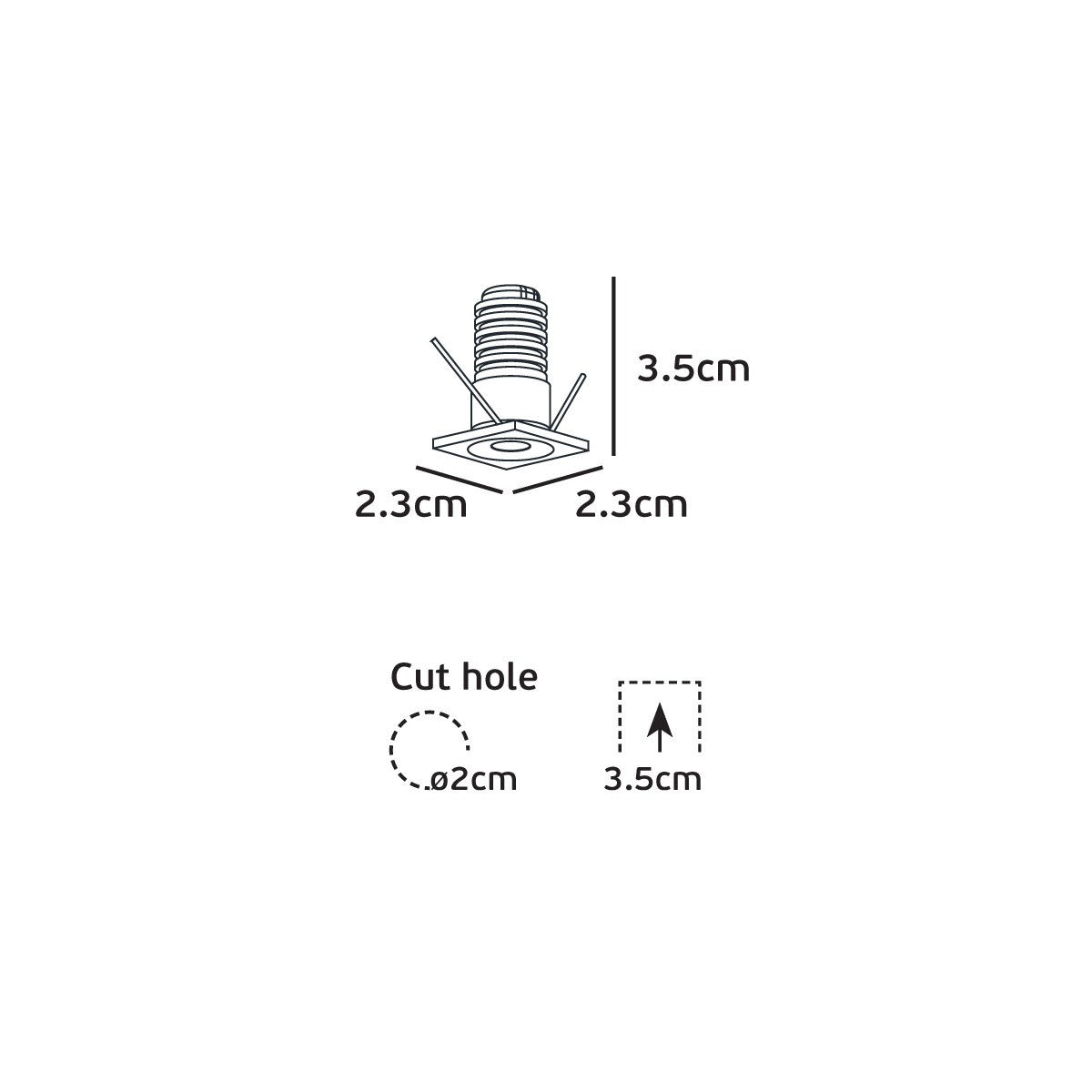 VK Light Smol LED vgradna miniaturna svetilka