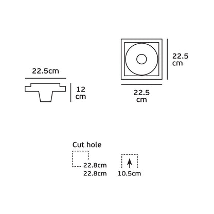 VK Light Downlight Trimless – mavčna vgradna svetilka GU10 z izstopajočo cevjo