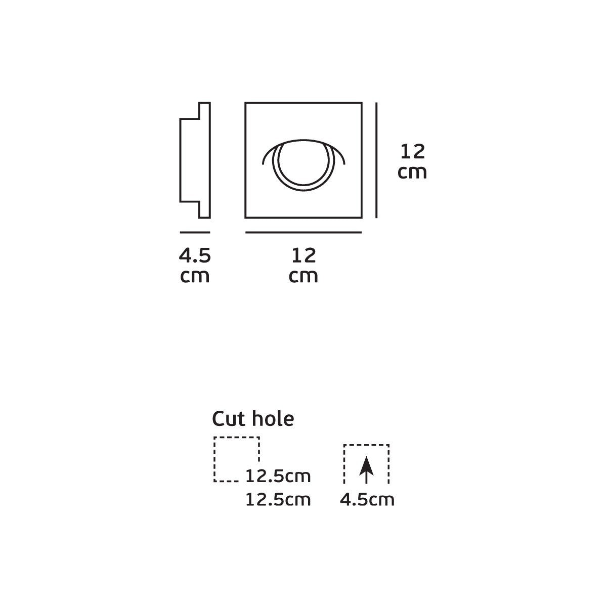 VK Light Downlight, okrogla vgradna svetilka iz mavca z navojem GU10