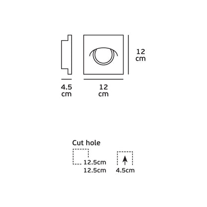 VK Light Downlight, okrogla vgradna svetilka iz mavca z navojem GU10