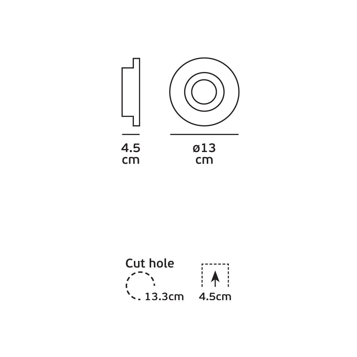 VK Light Downlight, okrogla vgradna svetilka iz mavca z navojem GU10