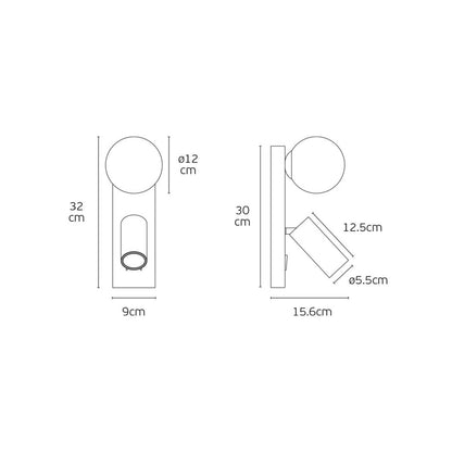 VK Light Nero G9+GU10 stenska svetilka ob postelji