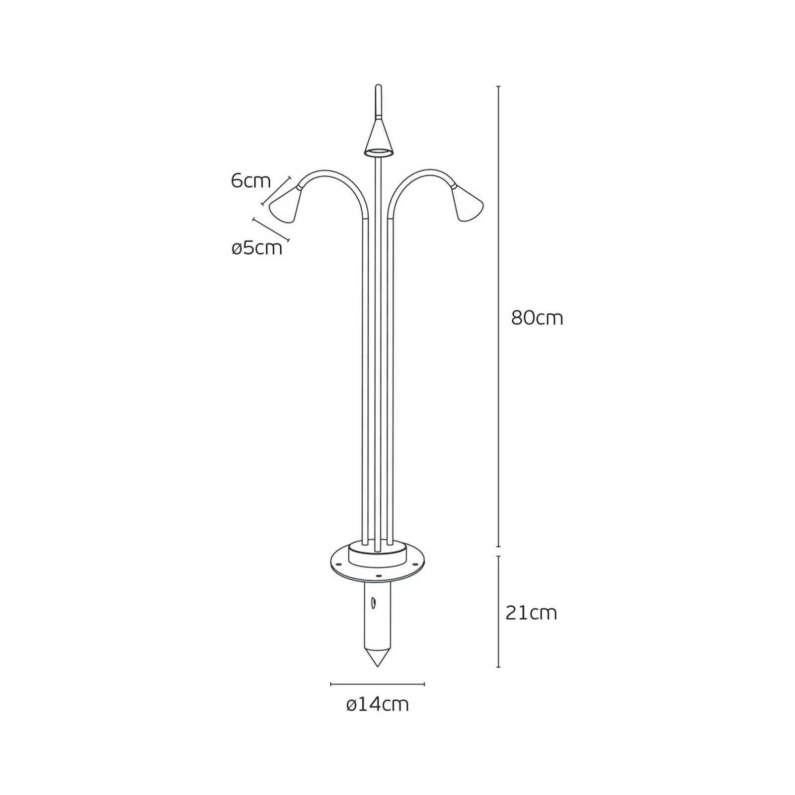 VK Light Rose 3 LED stebrna svetilka IP65