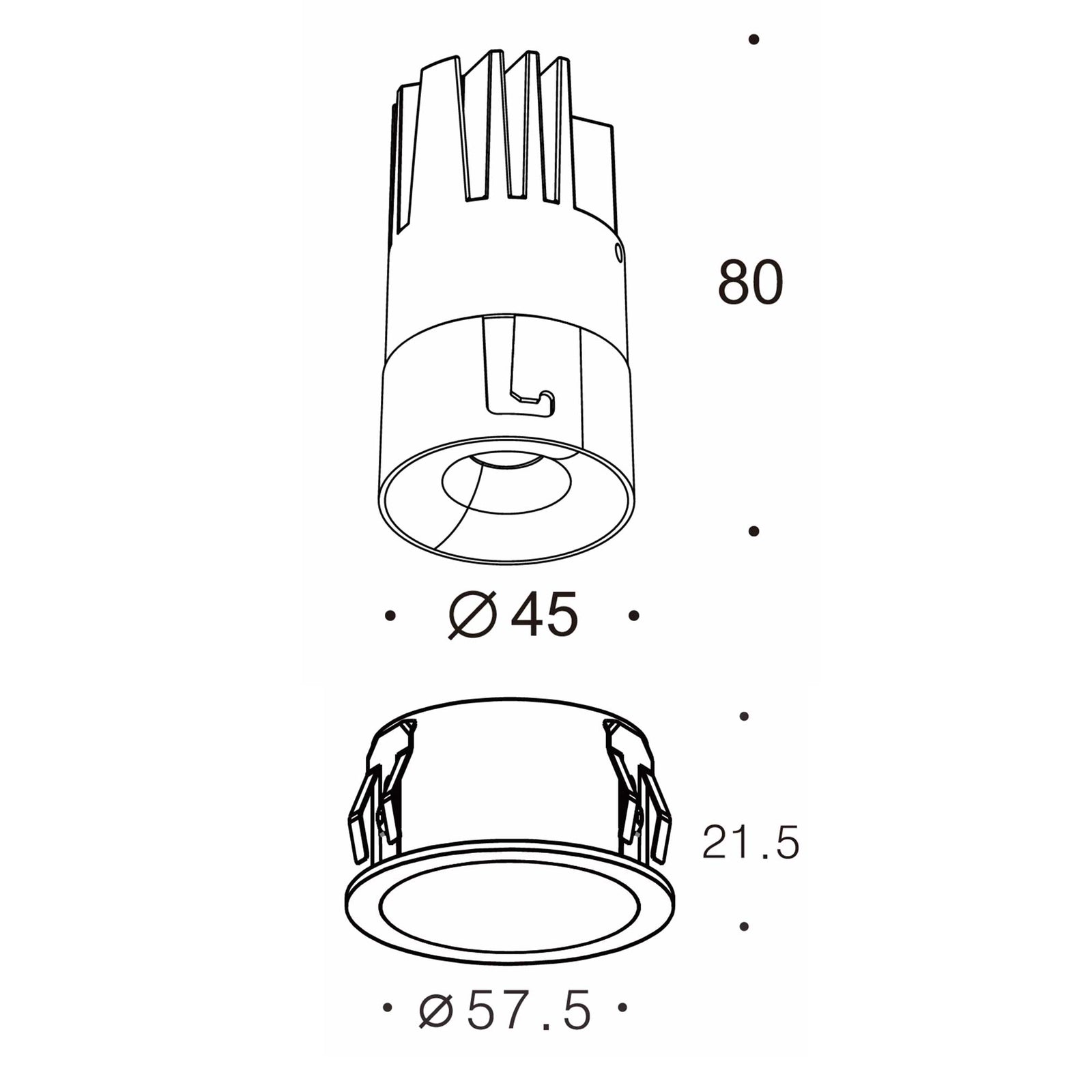Vortex S LED zápustné svítidlo Ra>90
