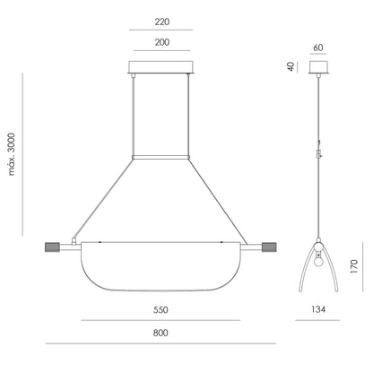 Aromas Lida Single LED obesna svetilka