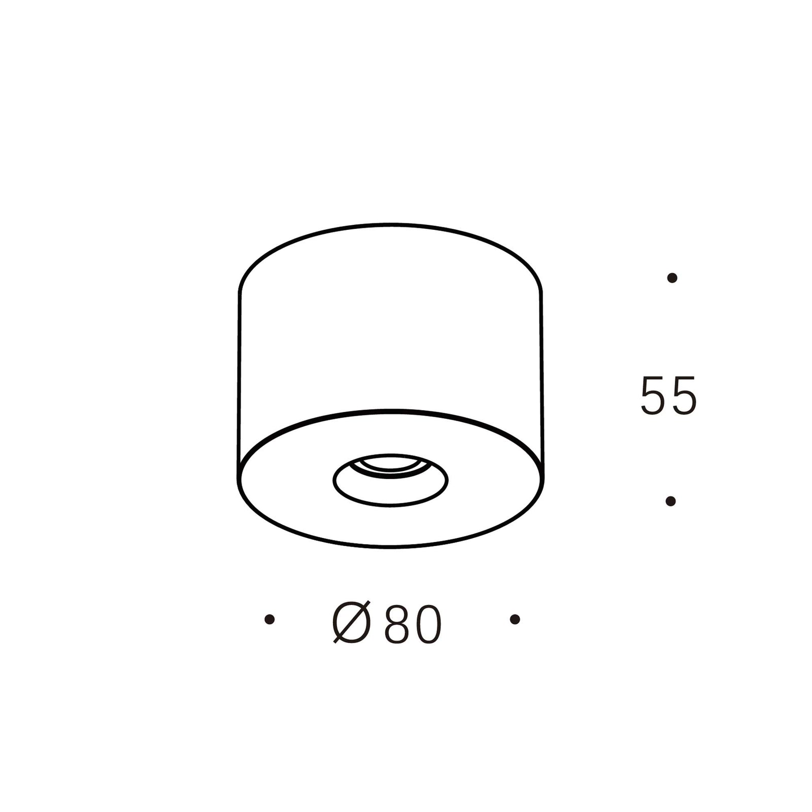Pebble LED přisazené kovové svítidlo Ra>90 antiglare