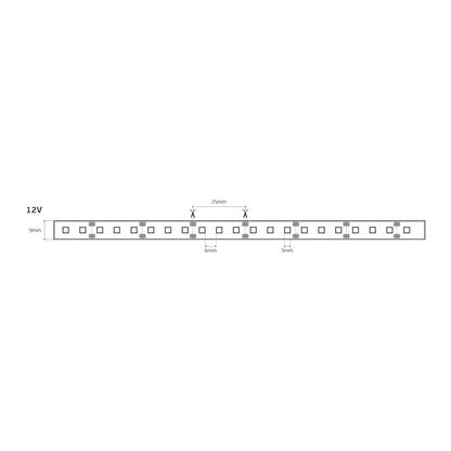 LED trak 12 V CRI80 IP55 6000 K (5 m)
