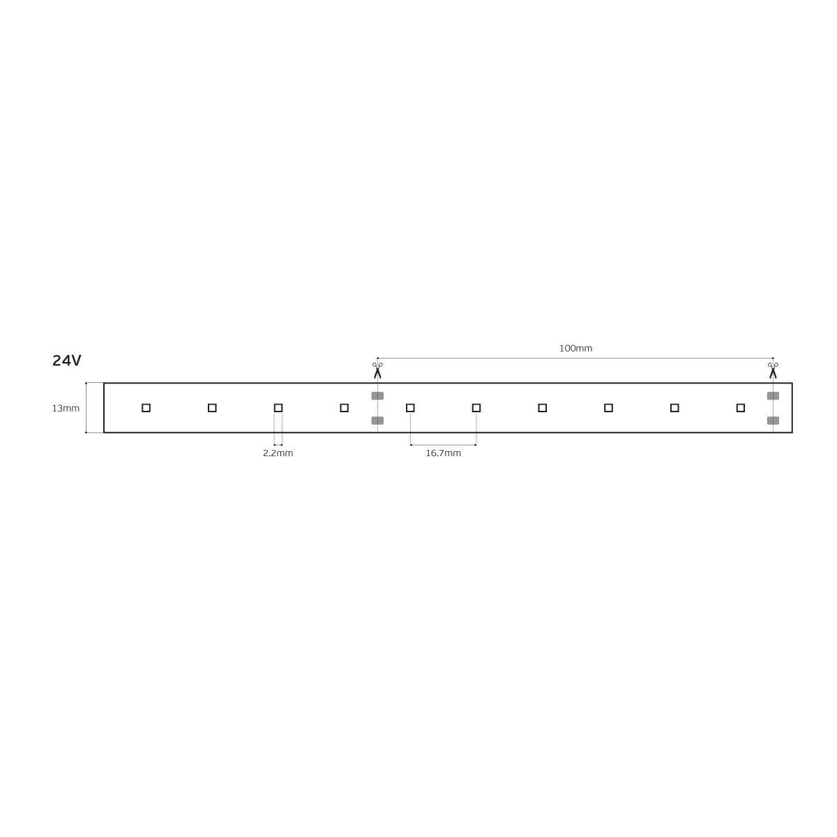 LED trak 24 V CRI90 IP66 4000 K (5 m)