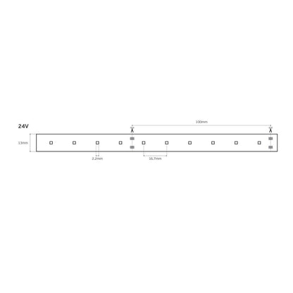 LED trak 24 V CRI90 IP66 4000 K (5 m)