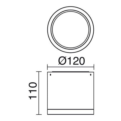 Indeluz Buis LED stropní svítidlo šedé