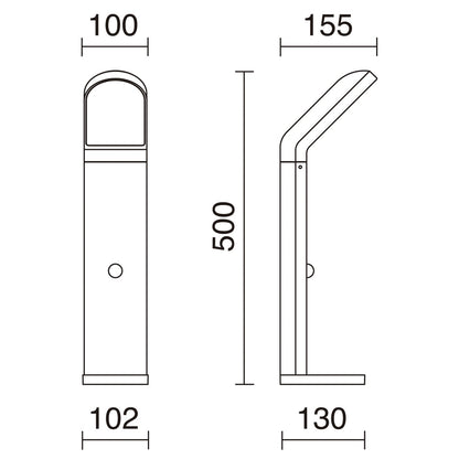 Dopo Castello LED sloupkové svítidlo se senzorem pohybu antracitové