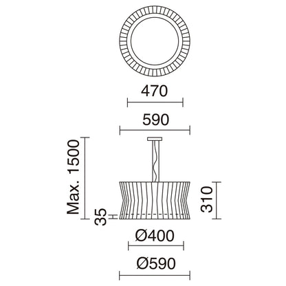 Exo Cora P E27 závěsné svítidlo béžové