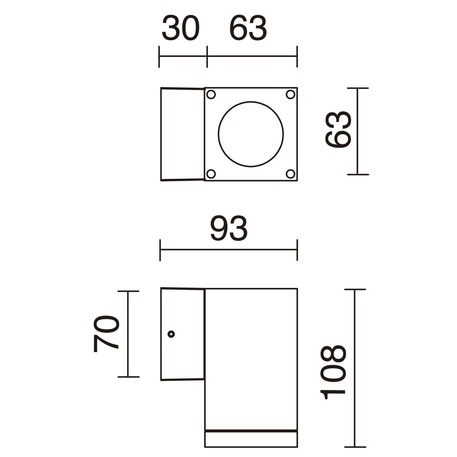 Dopo Cub down GU10 přisazené svítidlo šedé