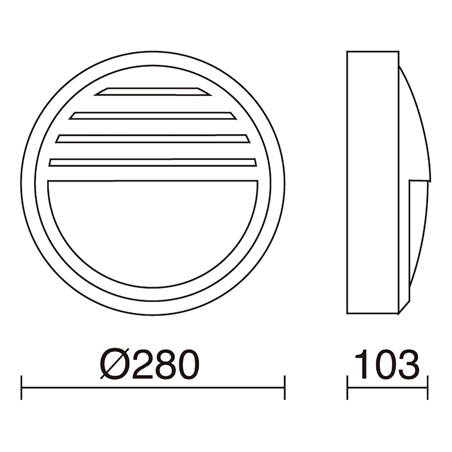 Cristher Daira 280mm s mřížkou antracitové