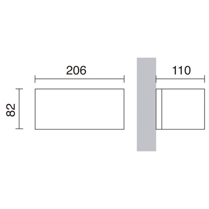 Dopo Isora down rectangle LED přisazené svítidlo hnědé
