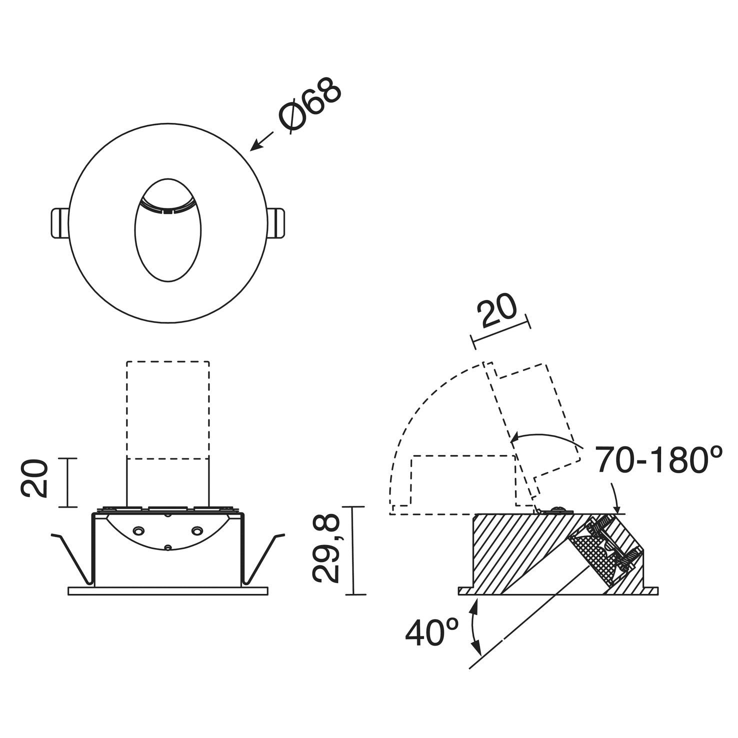 Indeluz Ligur Round LED zápustné svítidlo stříbrné