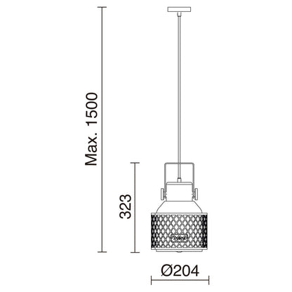 Exo Tosca D204 E27 závěsné svítidlo černé