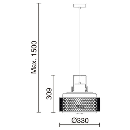 Exo Tosca D330 E27 závěsné svítidlo modré