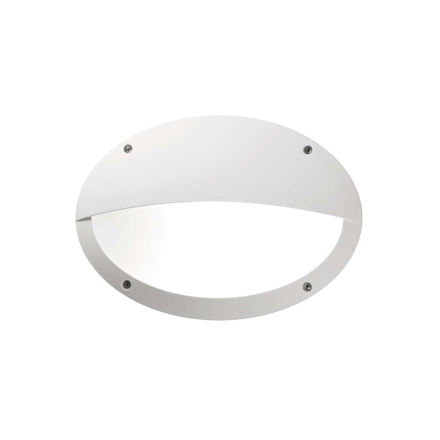 Dopo Teia oval hood E27 přisazené svítidlo bílé